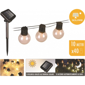 CATENA LUMINOSA SOLARE 10M 40LUCI